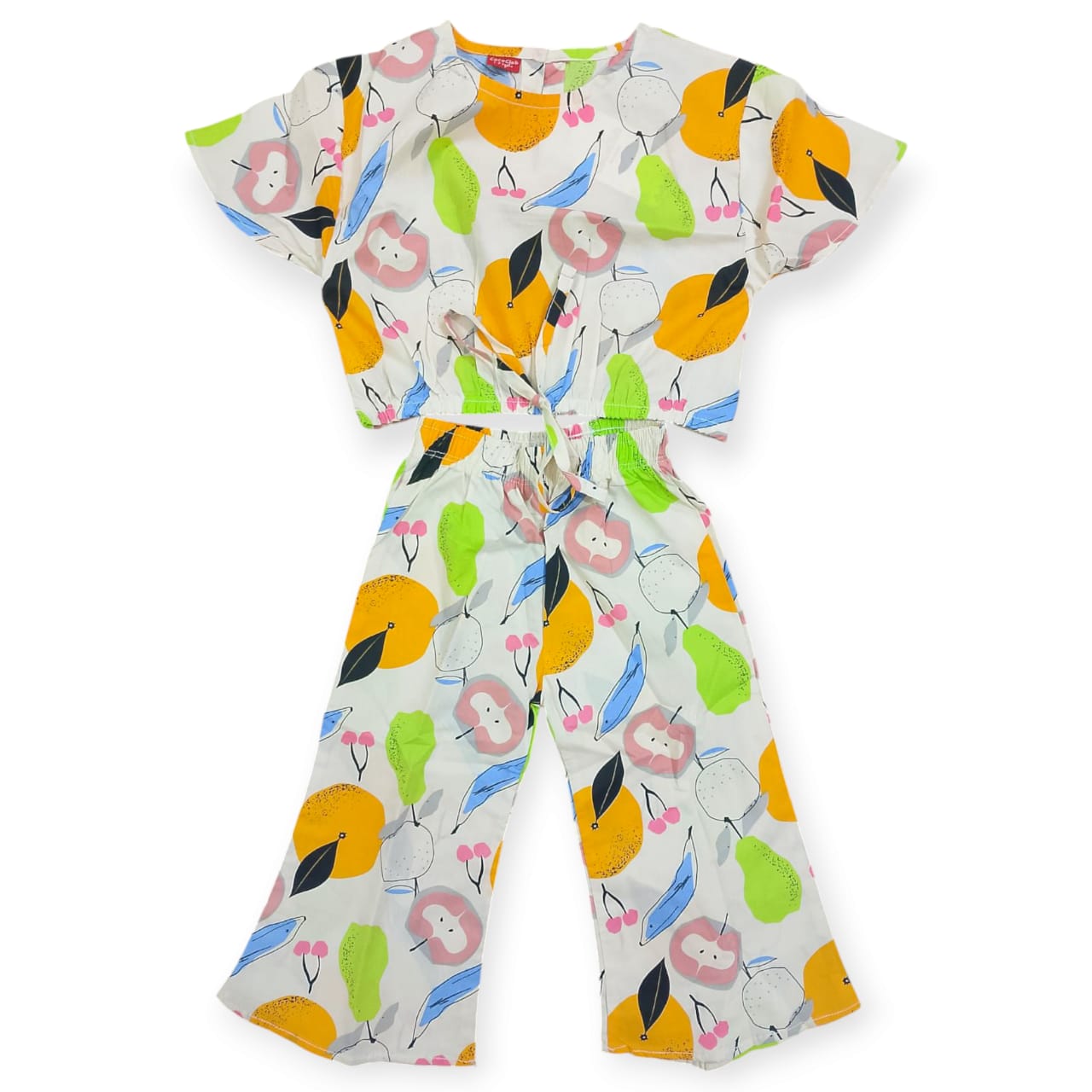 Fruit Print Half Sleeve Parrot Skate Fish Girls