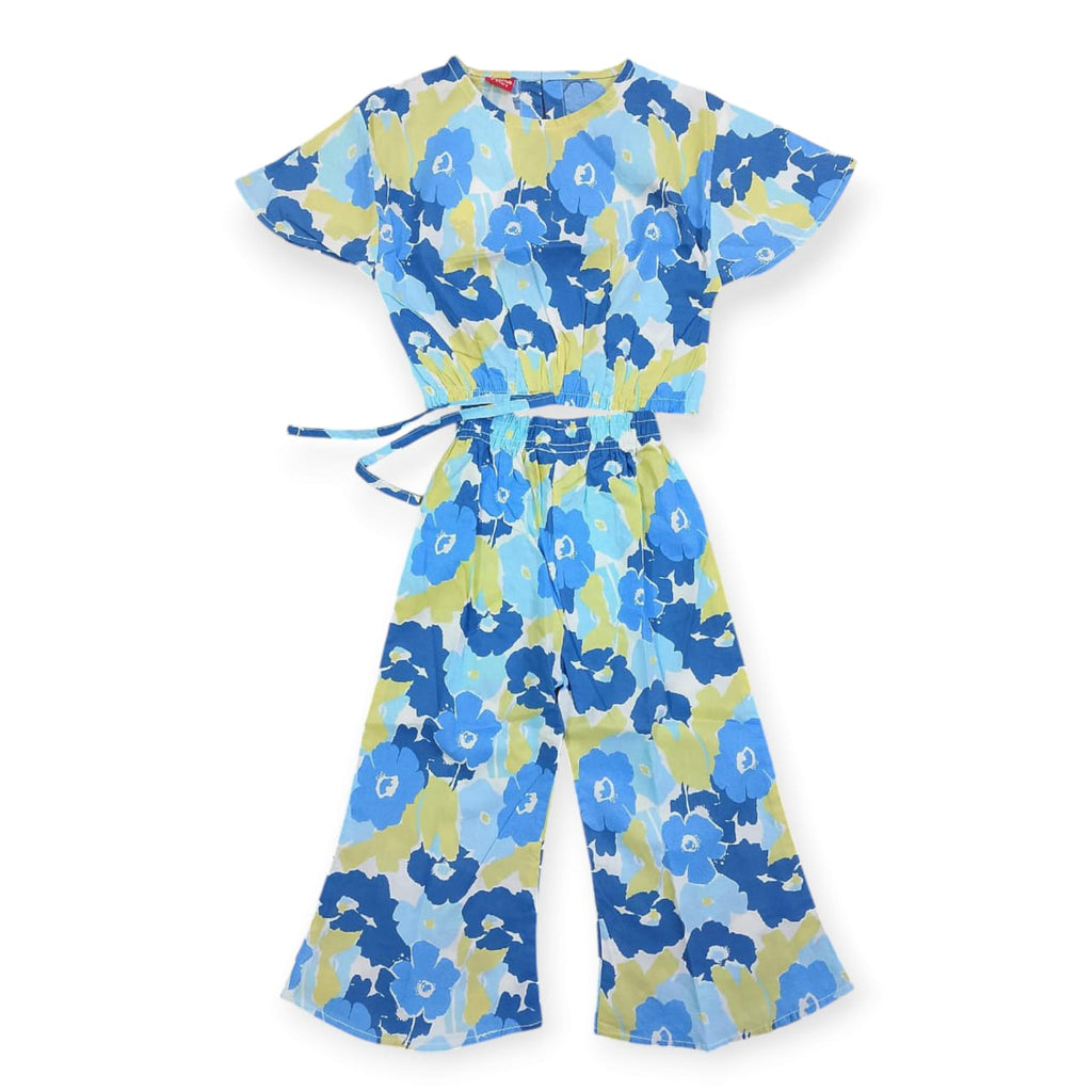 Blue all over Print Half Sleeve  Skate Fish Girls