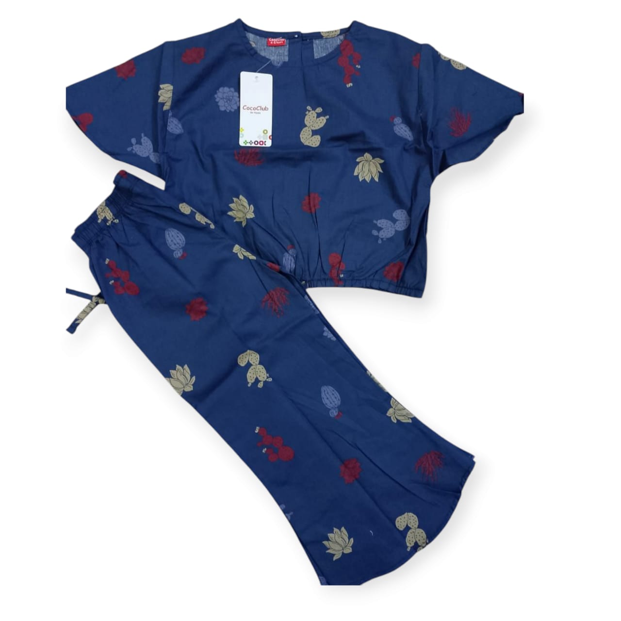 Dark Blue Printed Half Sleeve Skate Fish Girls