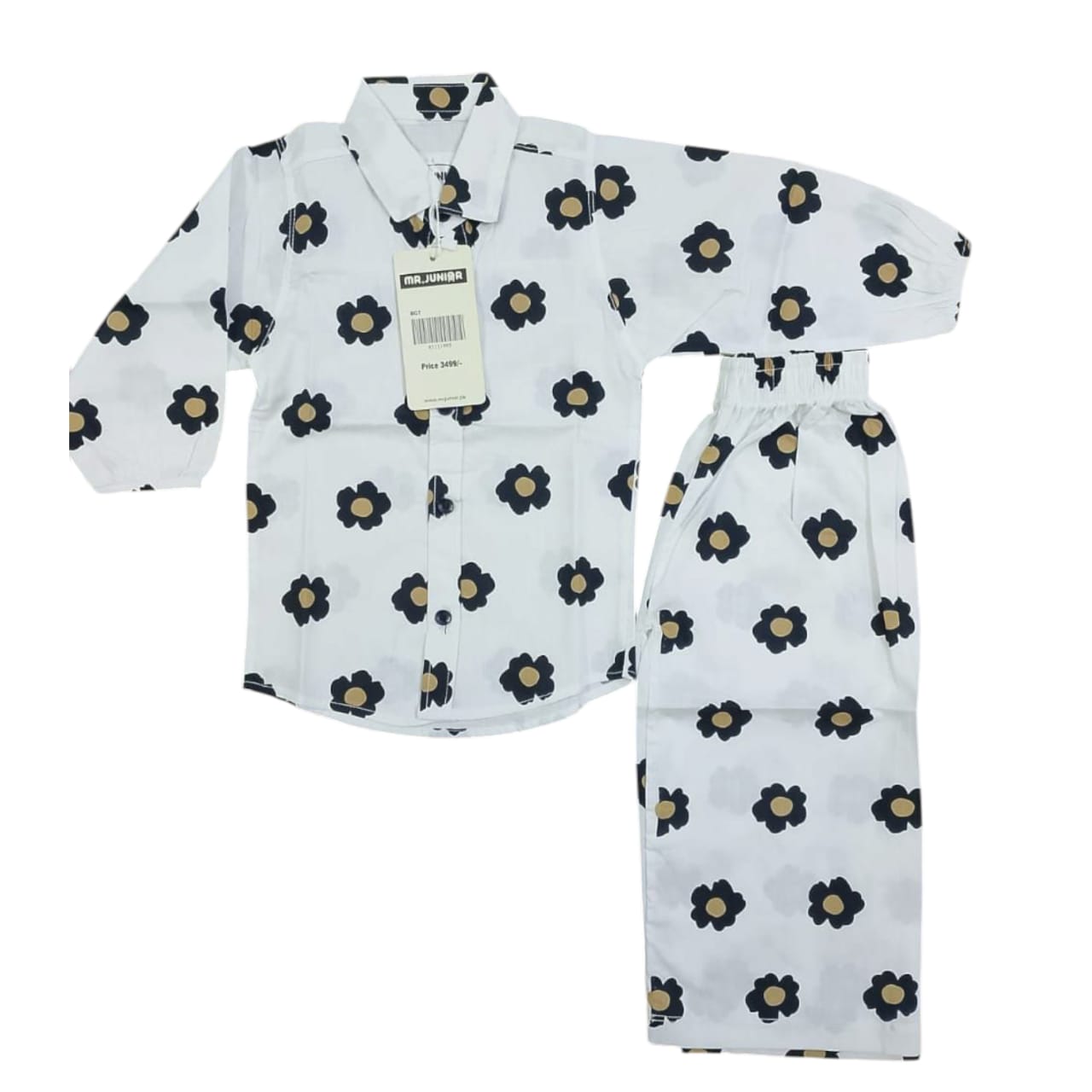 Floral White Girls Cord Set