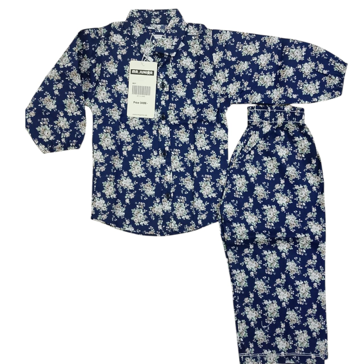 Floral Print Blue Cord Set