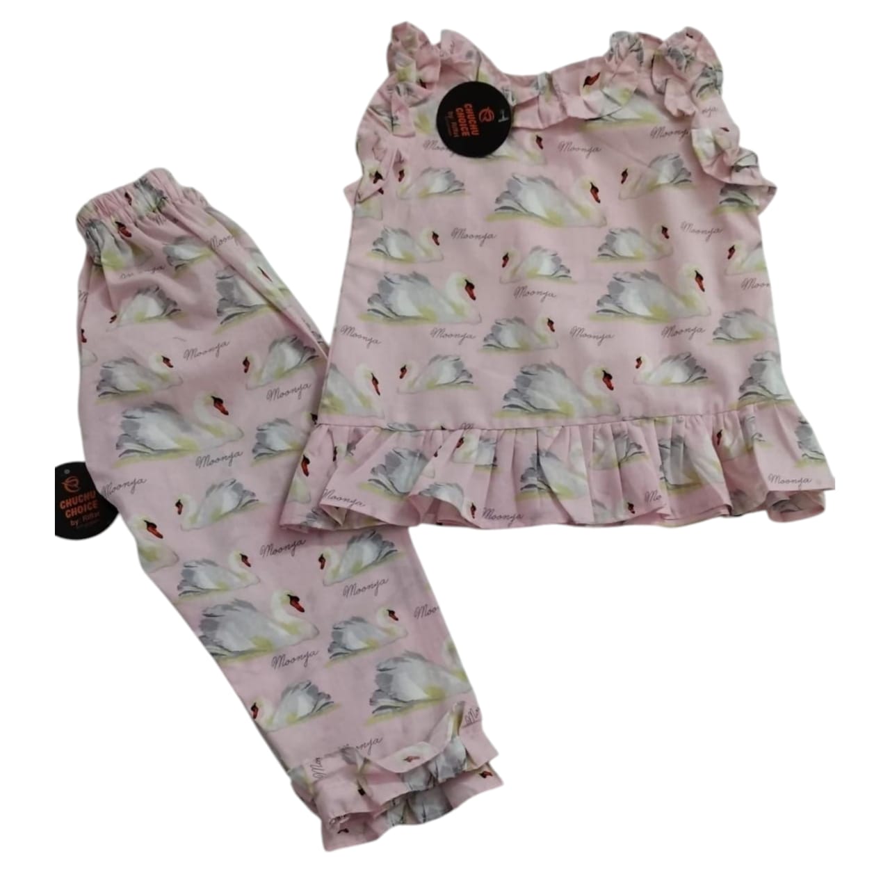 Pink Swan Girls Suit
