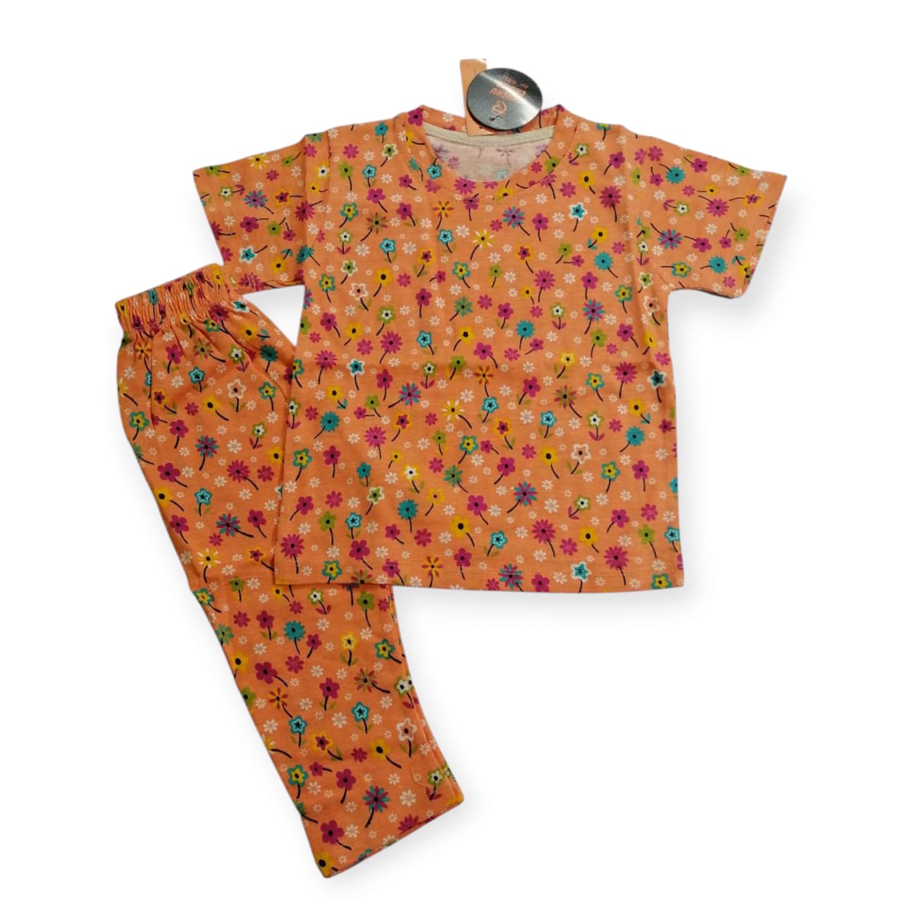 Girls Floral Orange Suiting