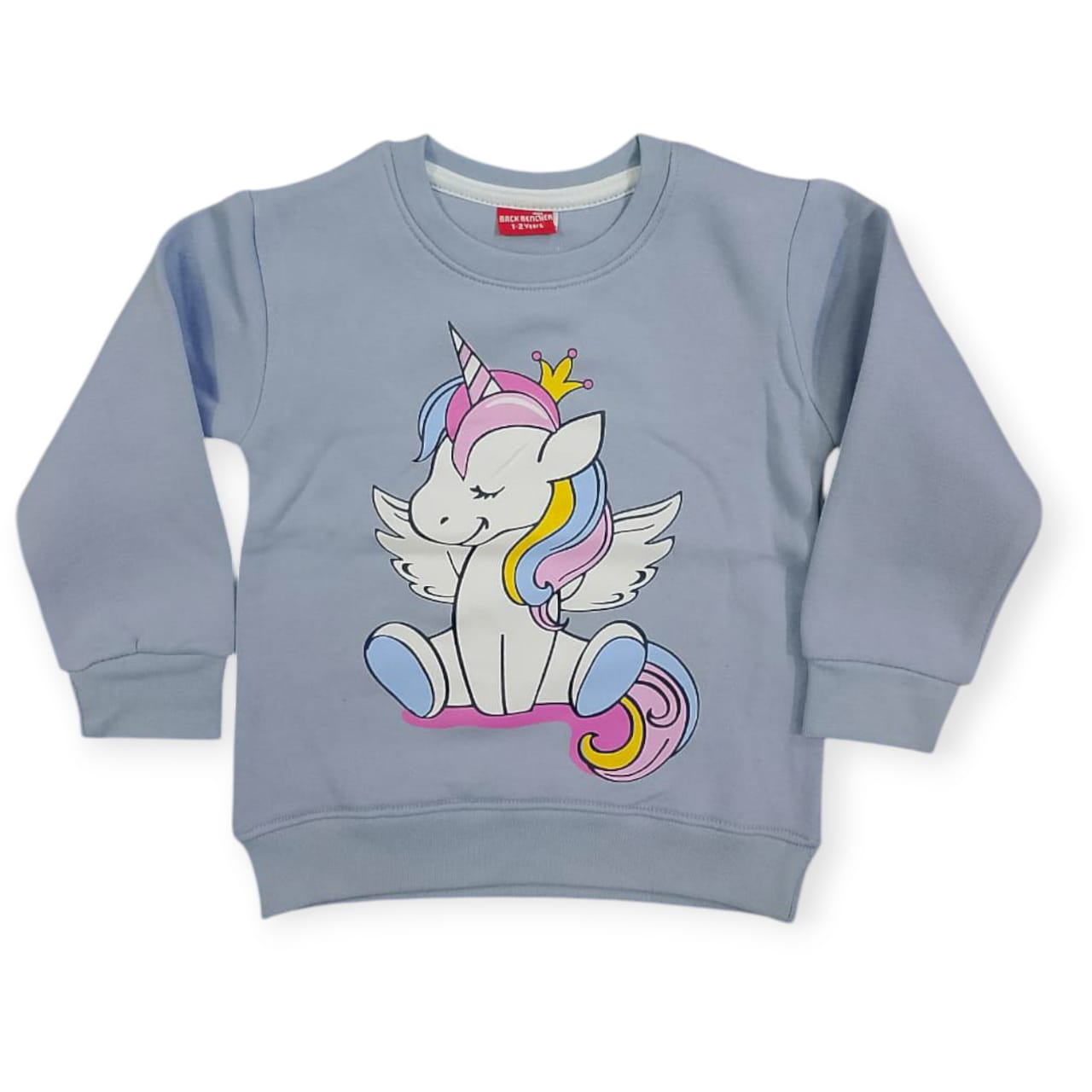 Light Blue Unicorn Girls Sweatshirt