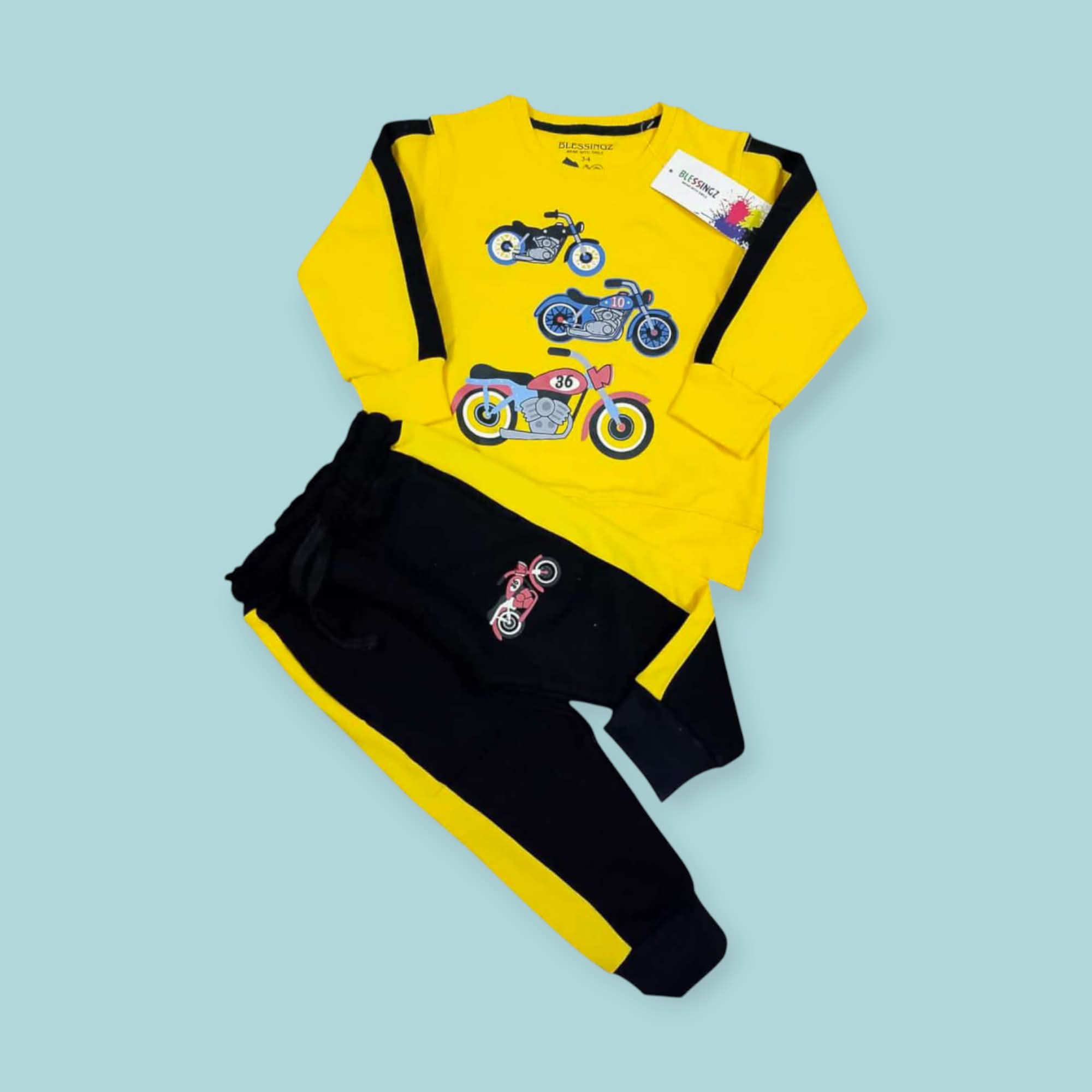 Yellow Bikes design winter Tracksuit
