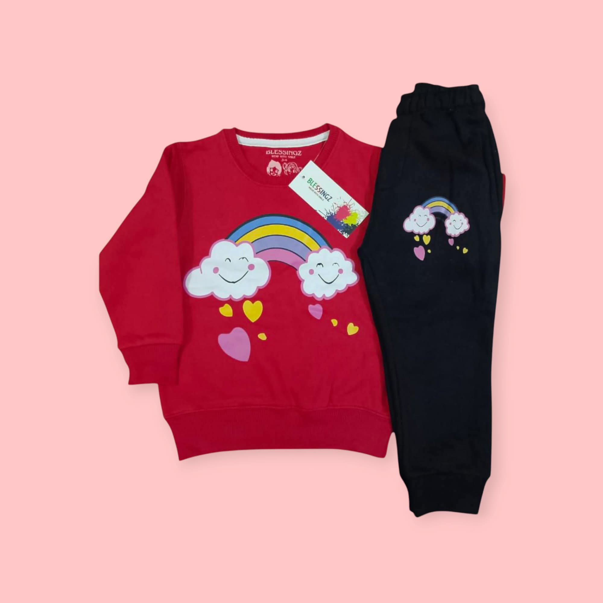 Red Rainbow Smile Winter Tracksuit