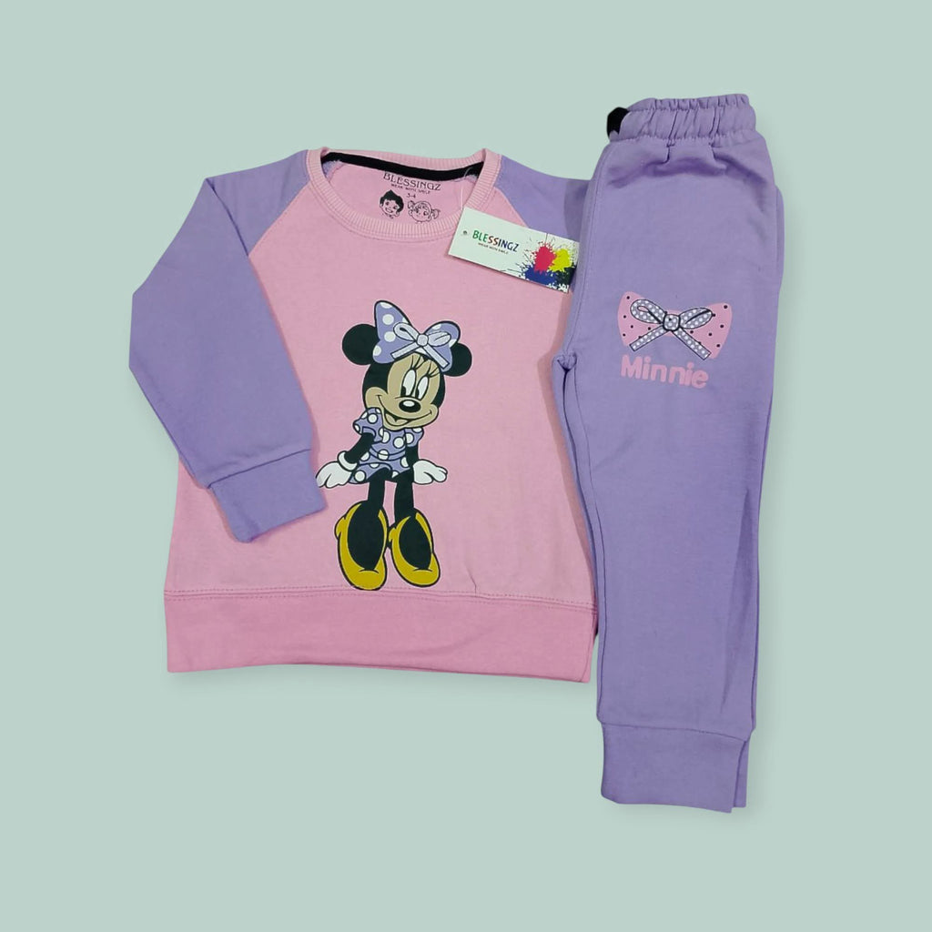 Pink Purple Micky Winter Track Suit