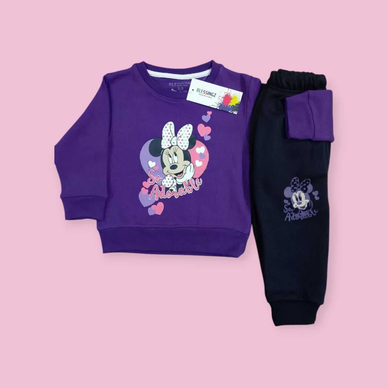 Purple Adorable Micky Girls Tracksuit