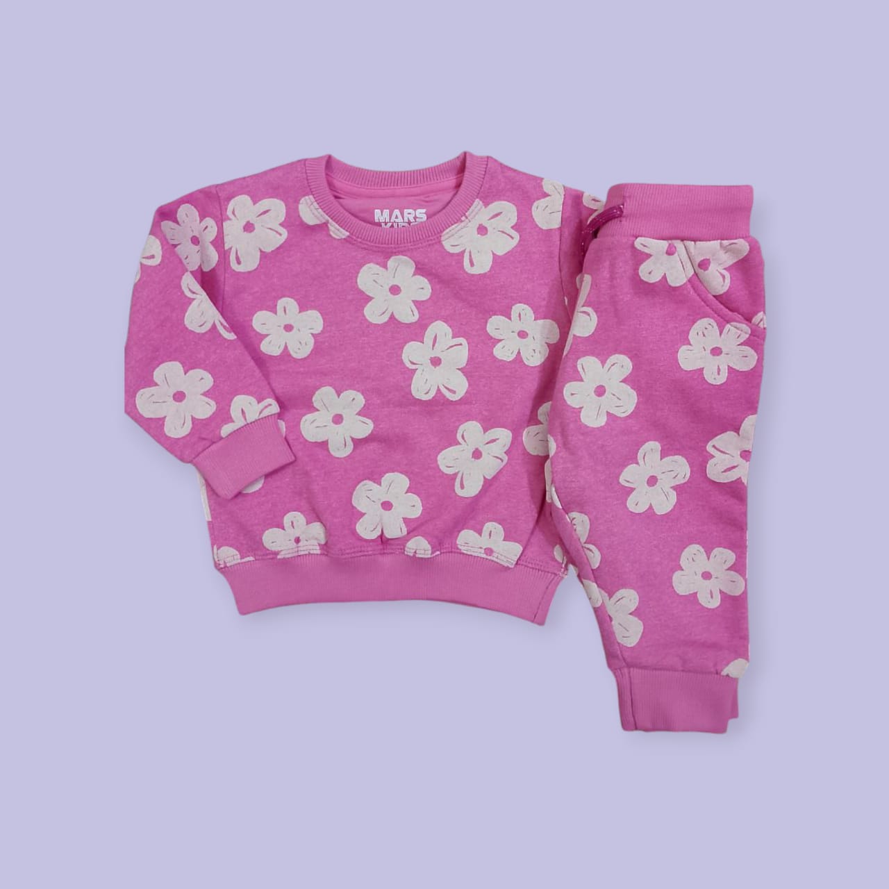 Pink Floral All over Girls tracksuit