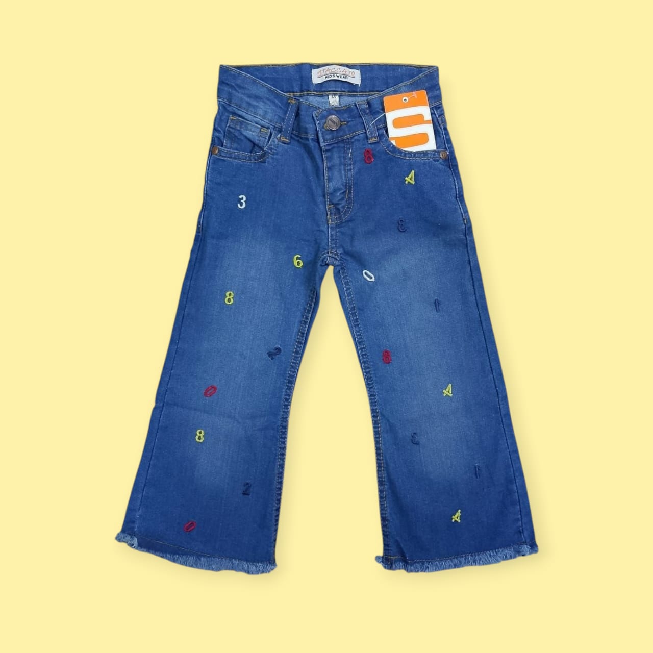 Girls Numeric Blue Pants