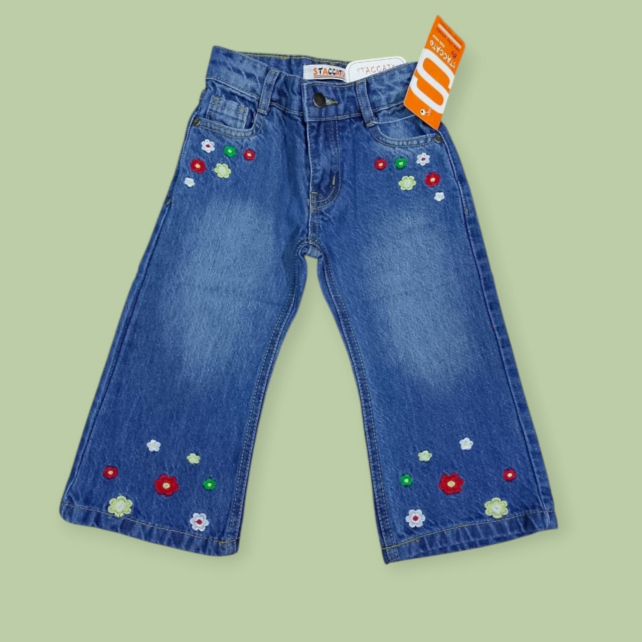 Blue Floral Girls Pants