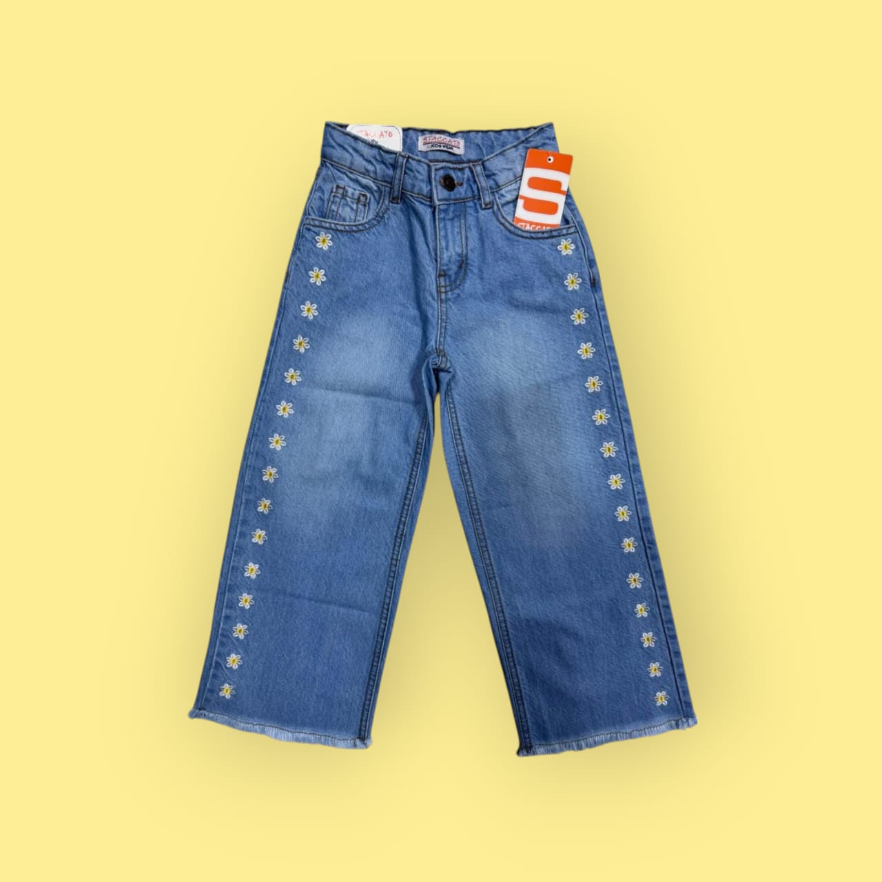 Light Blue Girls Embroided Denim