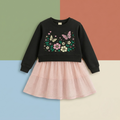 Butterfly Bloom Girls Winter Dress