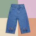 Girls Embroidered Denim
