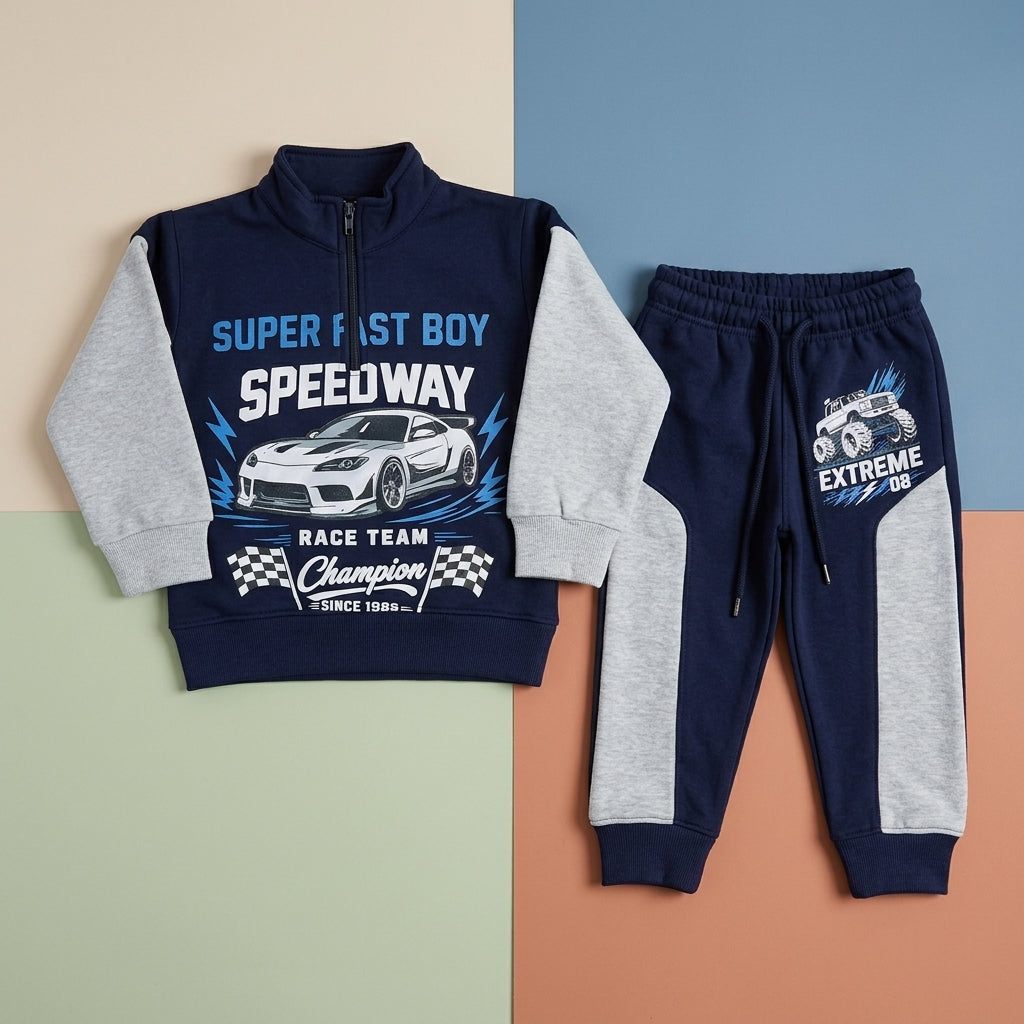 Speed Way Boys Mock Neck Tracksuit