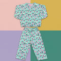 Overall Print Drop Shoulder Girls set