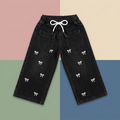Black Embroidered Denim
