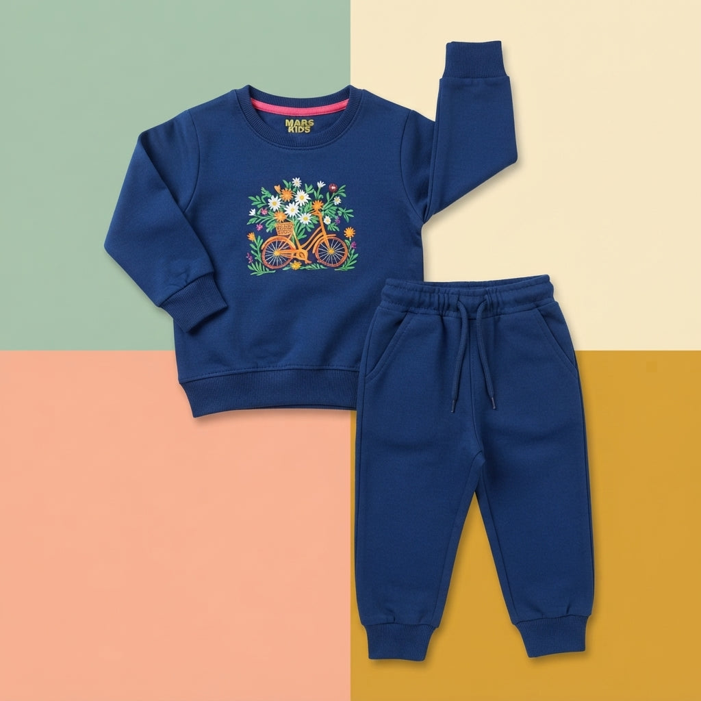Girls Embroidered Cycle Tracksuit